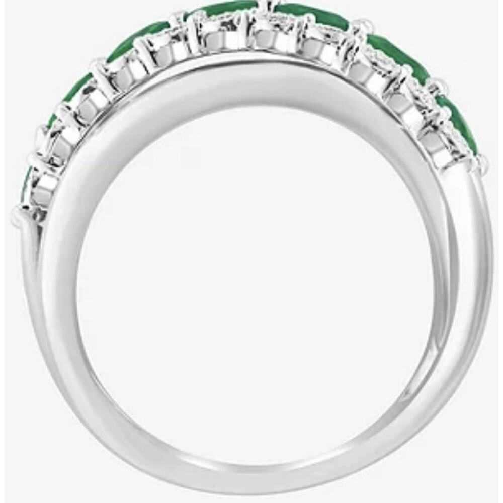 NEW! EMERALD & STERLING SILVER CROSSOVER RING BY EFFY/ $1,725 / SIZE 7 - Picture 4 of 4